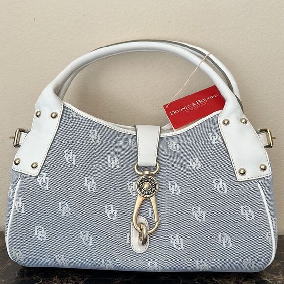 New Dooney and Bourke Blue Medium Logo Lock Satchel - Picture 14 of 14